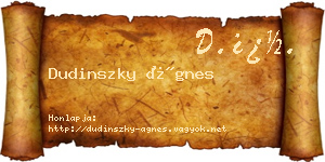 Dudinszky Ágnes névjegykártya