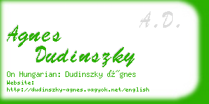 agnes dudinszky business card